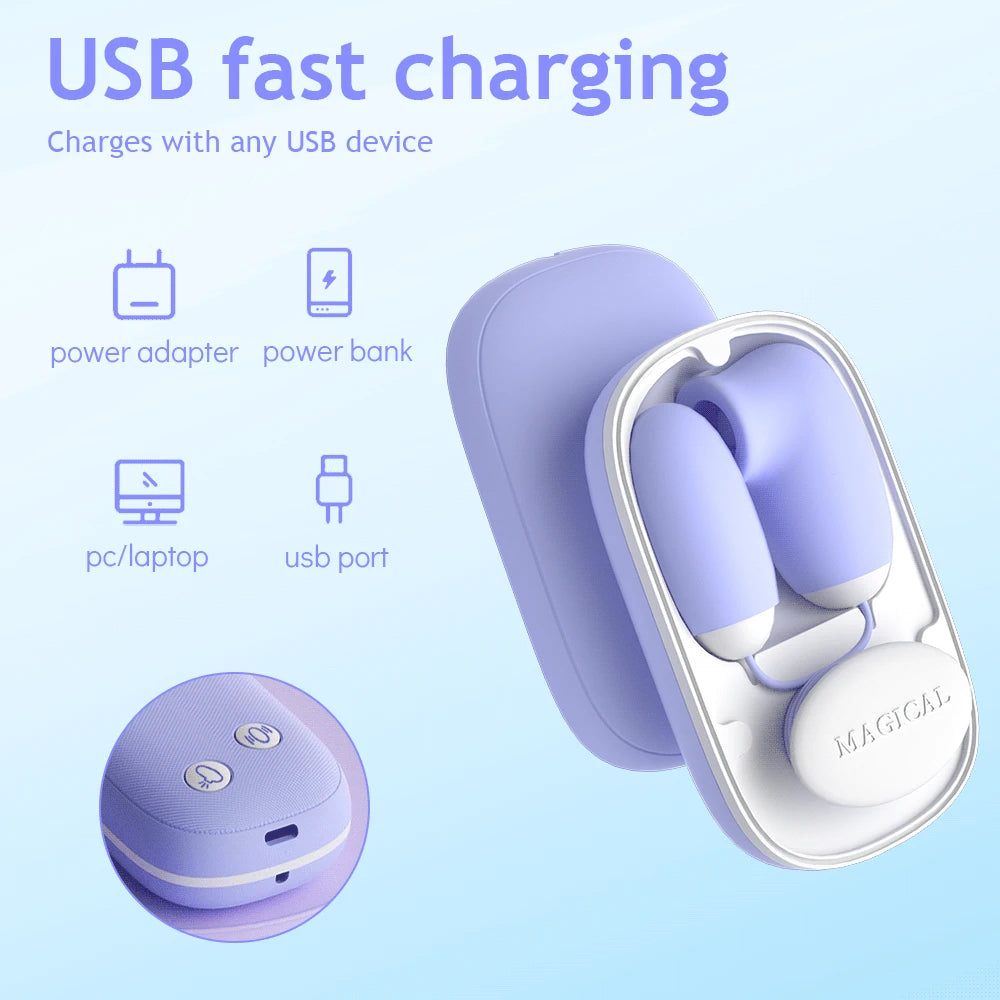 Stimulateur 2 en 1 pour tétons et clitoris - Succions & vibrations