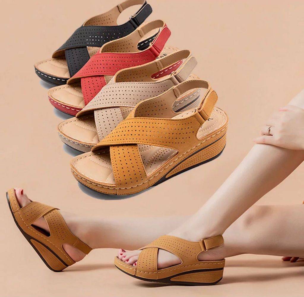 Sandales Rétro à Talons Compensées