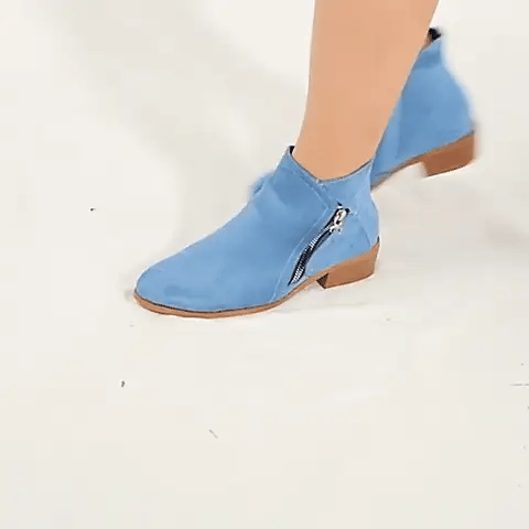 Bottine en daim à talon - Détail fermeture