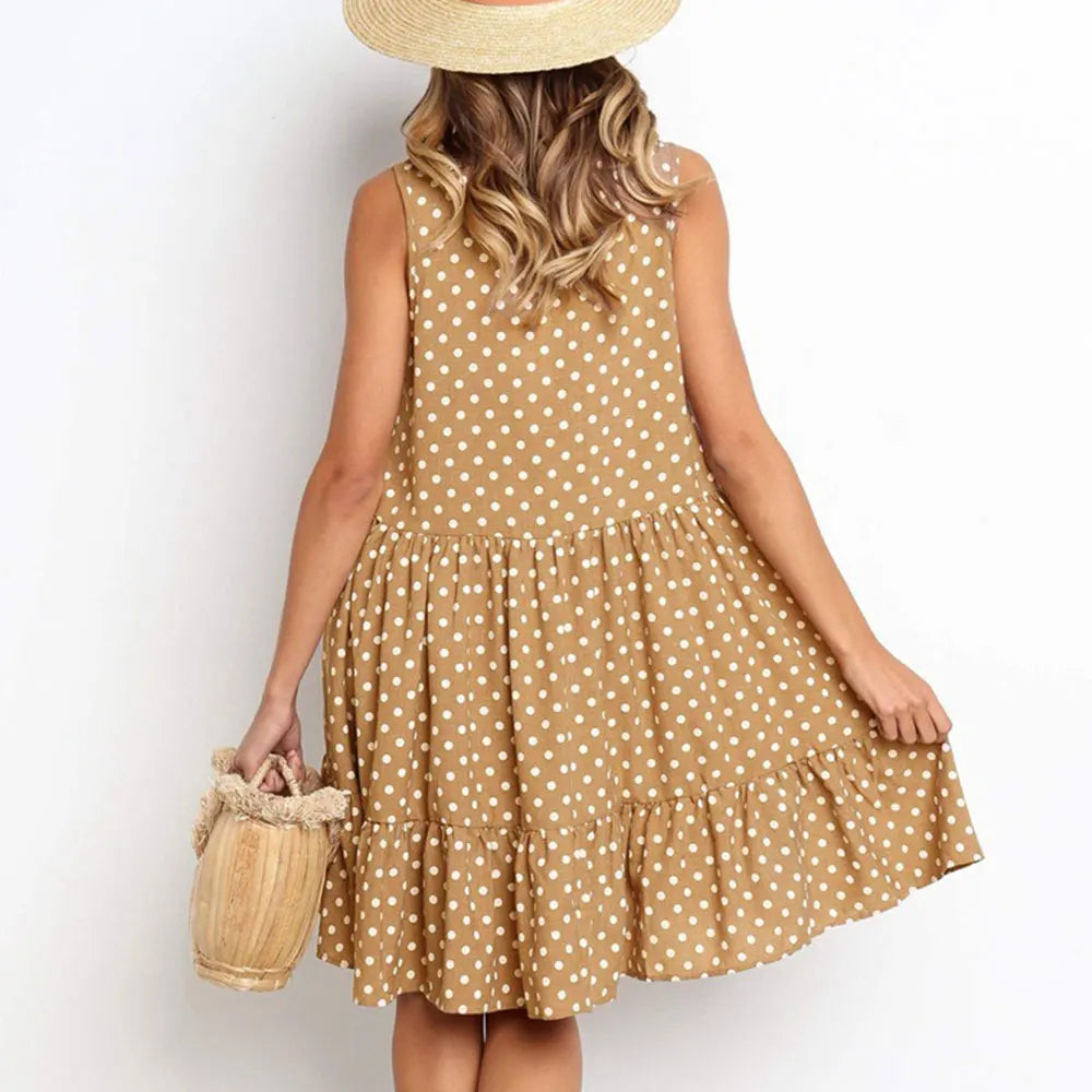 Mini robe en mousseline à pois pour femme