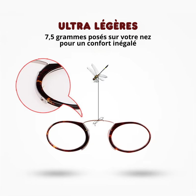 Lunettes de Vue SLIM Sans Branches Pince-Nez - Étui OFFERT