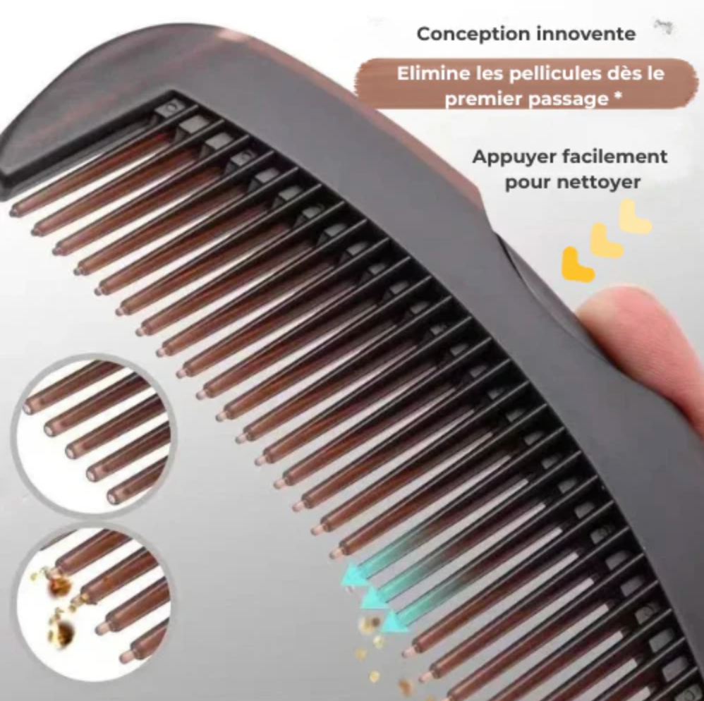 Peigne Anti-Pellicules Auto-nettoyant & Antistatique