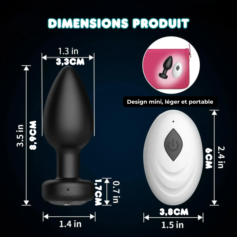 Plug anal 10 Vibrations Contrôlable à distance