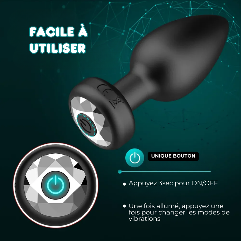 Plug anal 10 Vibrations Contrôlable à distance