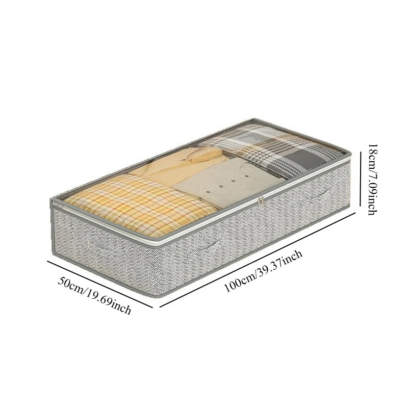 Sac de Rangement Pliable Grand Format – Organisateur Sous Lit pour Vêtements, Couettes et Linge, Chambre et Dortoir