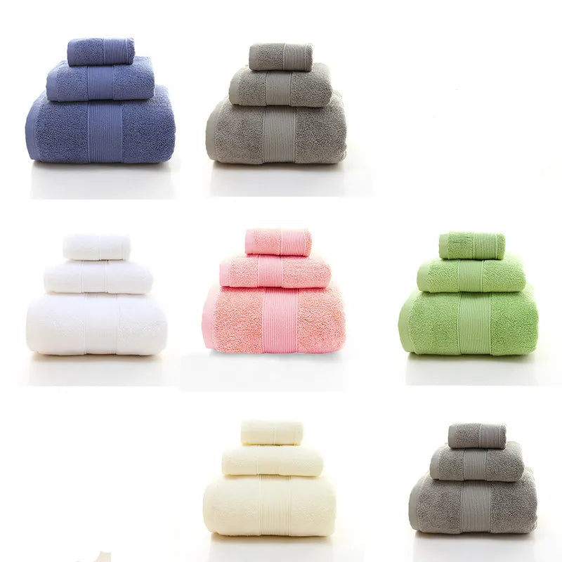 Ensemble de 3 Serviettes moelleuses d'hôtel en 100% Coton