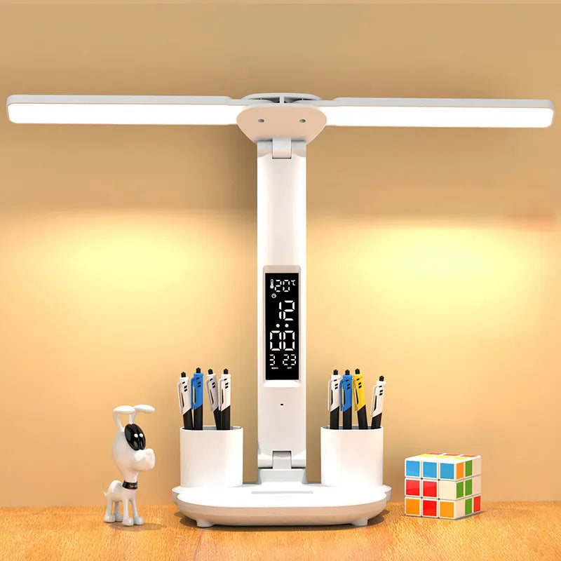 Lampe LED de Bureau - Pt à Crayon, Heure Thermomètre