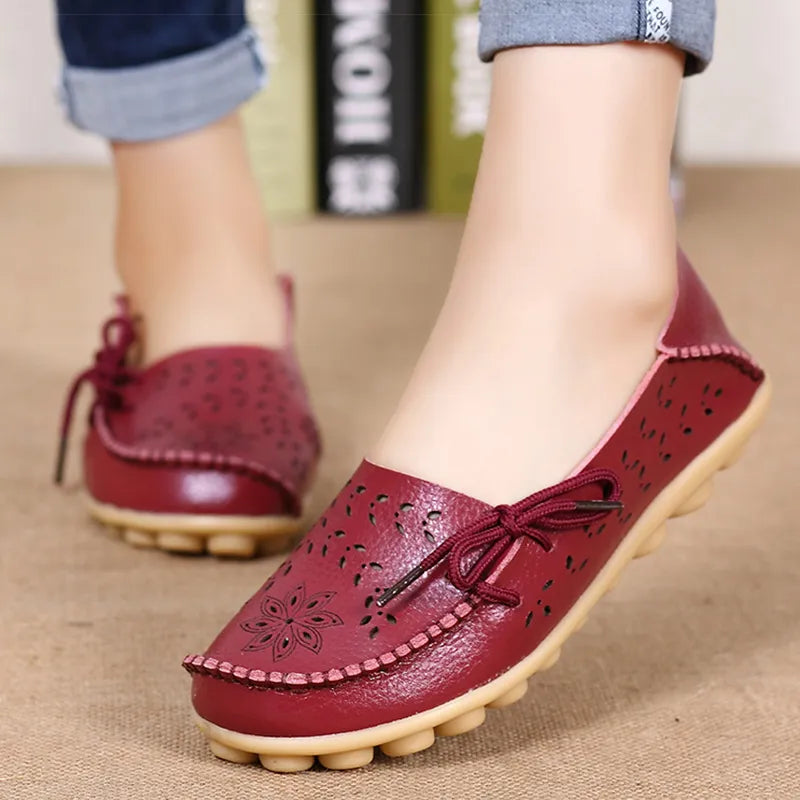Mocassins en cuir PU Impressions Fleuries