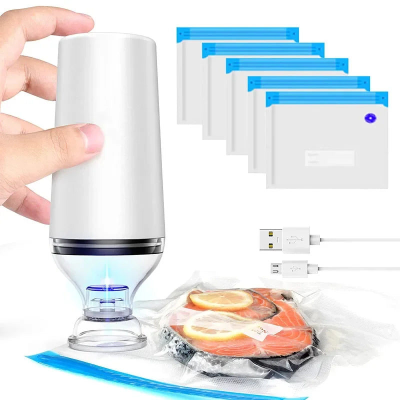 Pompe Sous Vide + 5 Sacs Réutilisables