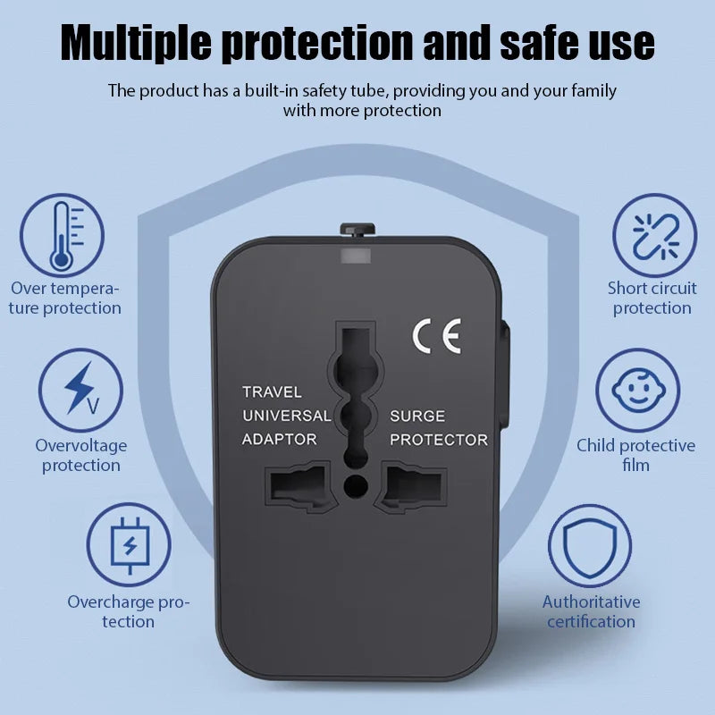 Prise Universelle avec Double USB — Idéal pour voyages