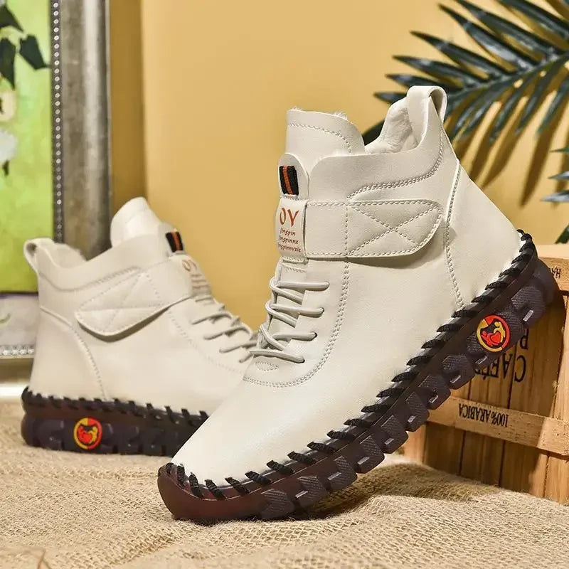 Bottines en similicuir intérieur fourré