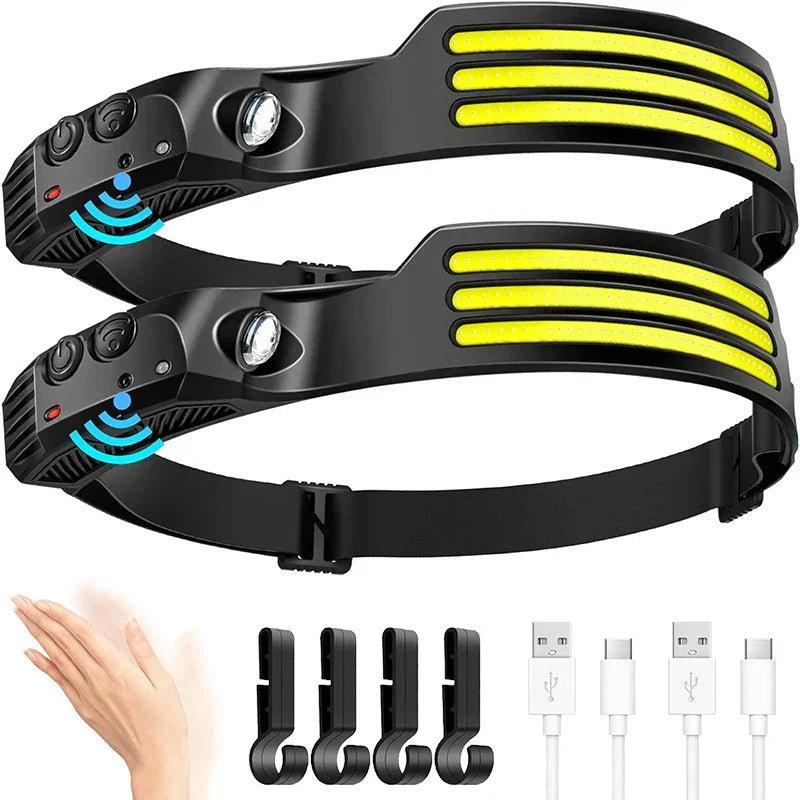 Lampe Frontale 230° Vision Large & Capteur Mouvement