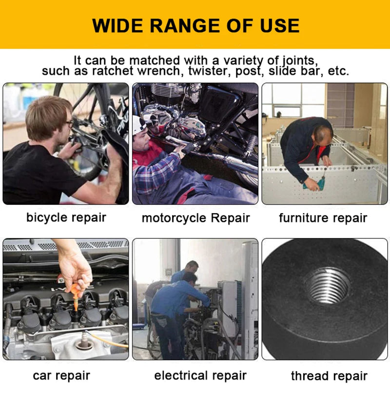 Jeu de Forets à Tarauder à Tige Hexagonale Plaqués Titane