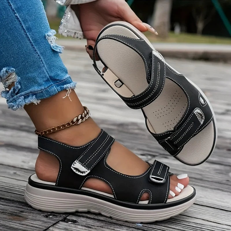 Sandales Femme à Plateforme et Doubles Brides Réglables – Confort Outdoor pour Été et Voyage