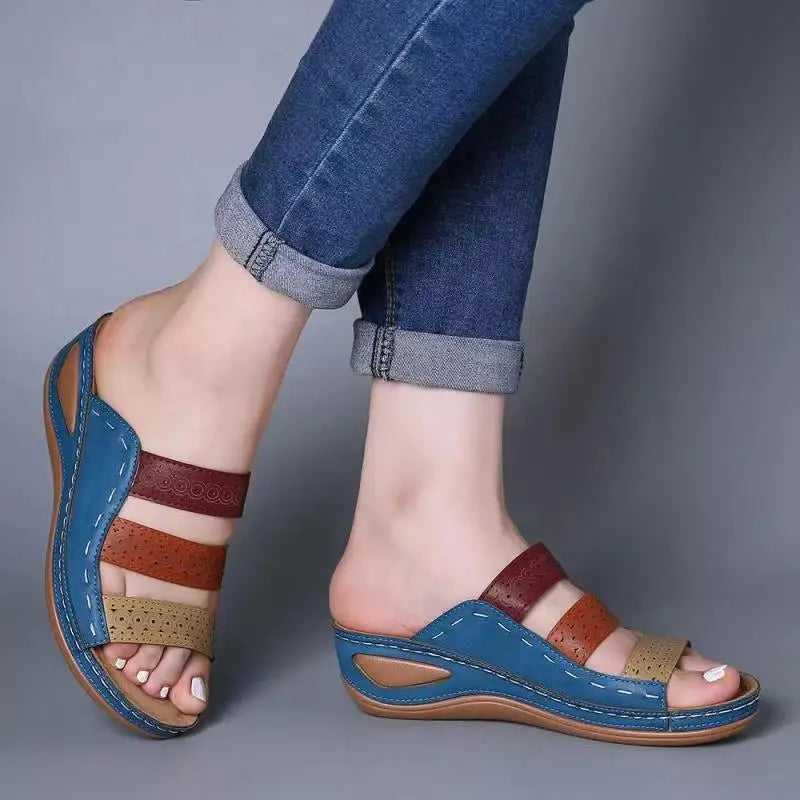 Sandales Mules Orthopédiques à Plateforme – Brides Croisées Confort Femme