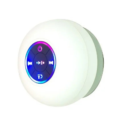 Enceinte Bluetooth Étanche IPX4 avec Lumières LED – Haut-Parleur Portable à Ventouse pour Douche et Outdoor