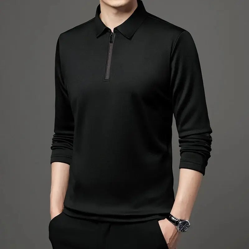 Polo à Manches Longues à Zip - Homme