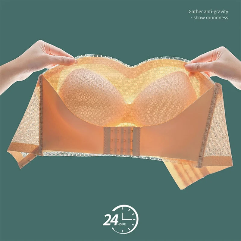 Soutien-gorge push-up sexy sans bretteles avec fermeture avant