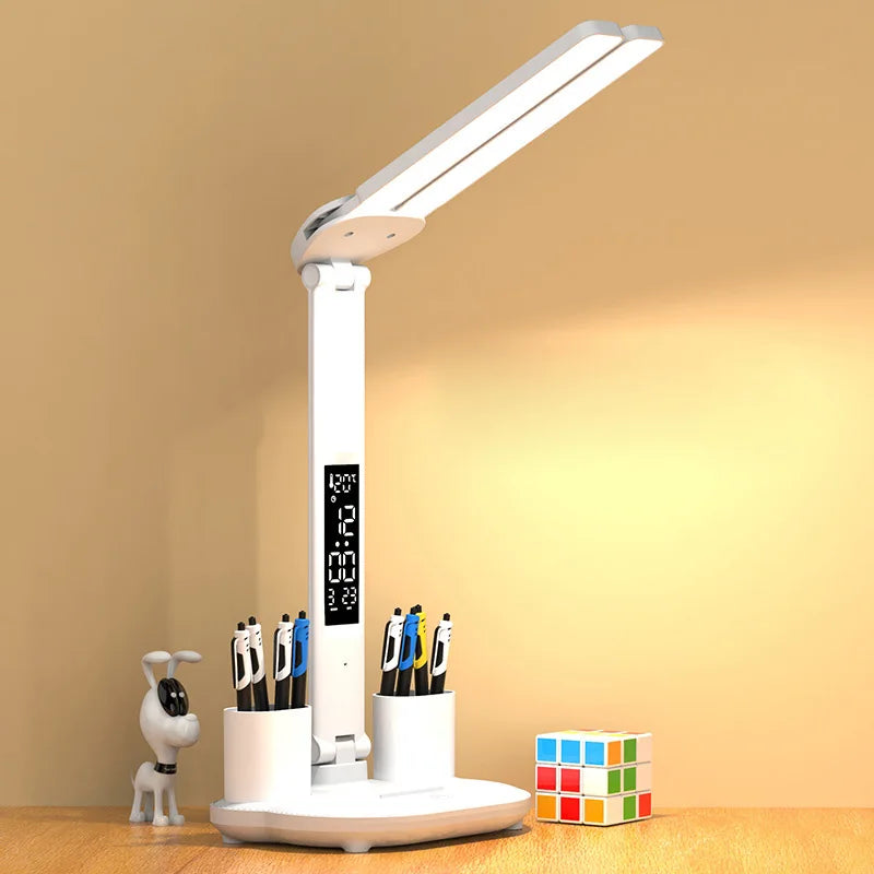 Lampe LED de Bureau - Pt à Crayon, Heure Thermomètre