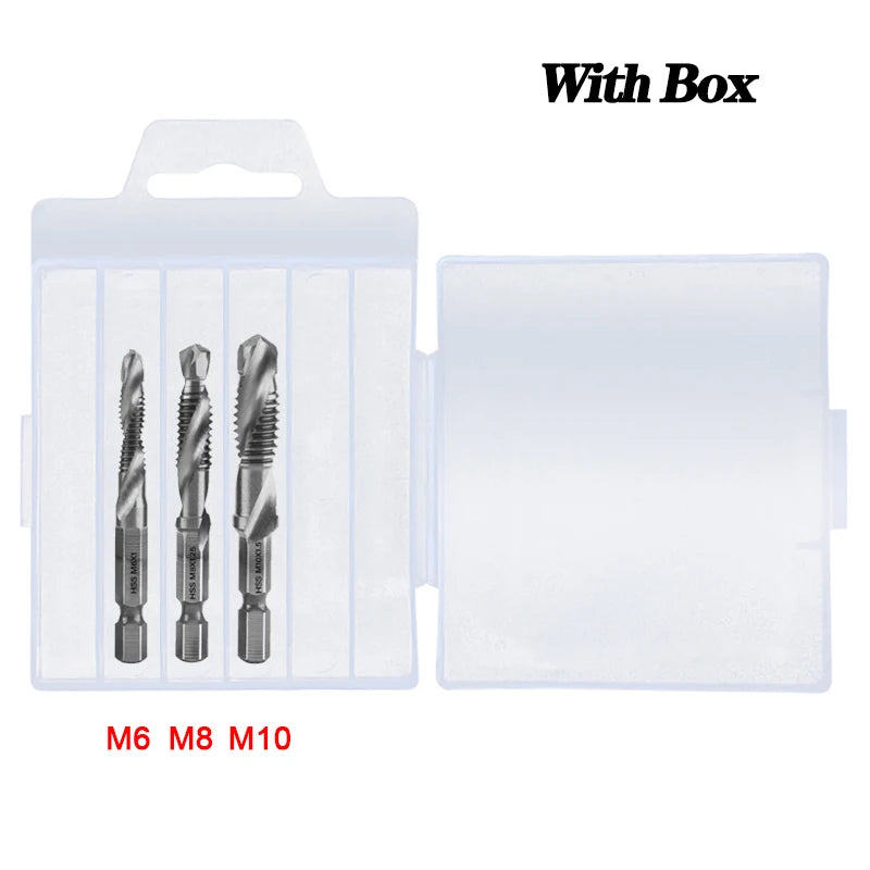 Jeu de Forets à Tarauder à Tige Hexagonale Plaqués Titane