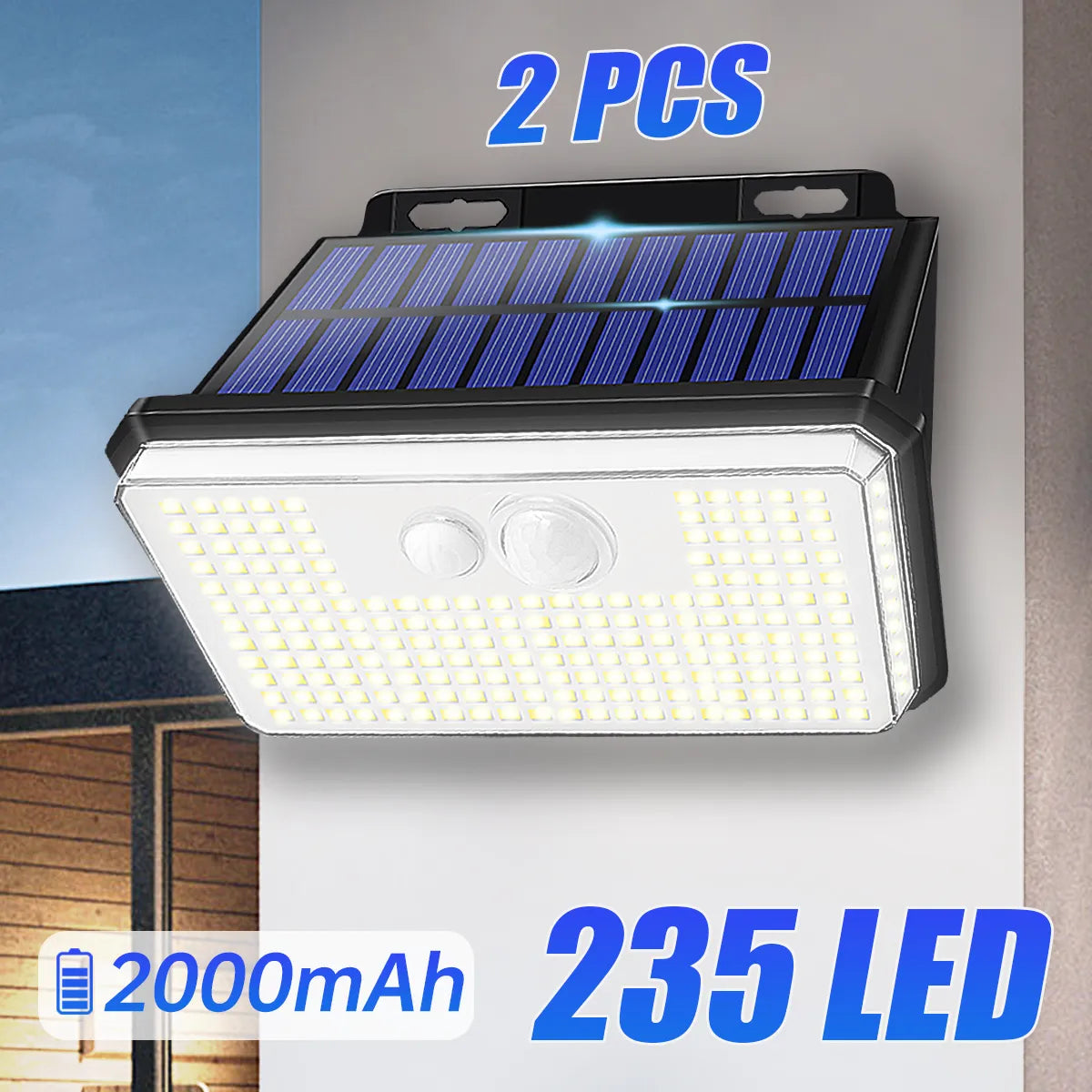Lot de 2 Appliques Solaires Puissantes 235 LED