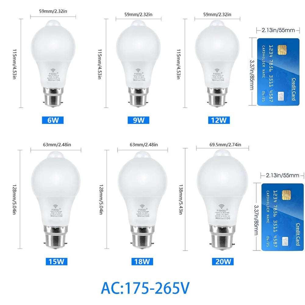 Lot de 4 Ampoules LED Economiques avec Détecteur de Mouvement