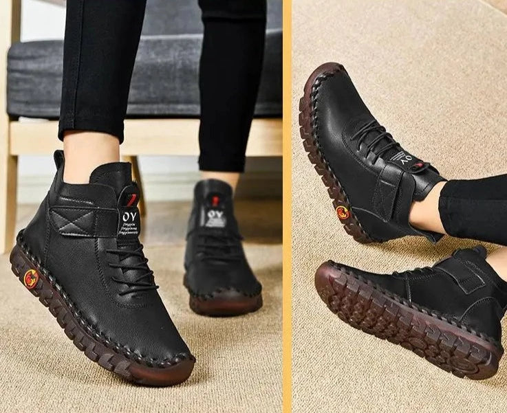 Bottines en similicuir intérieur fourré