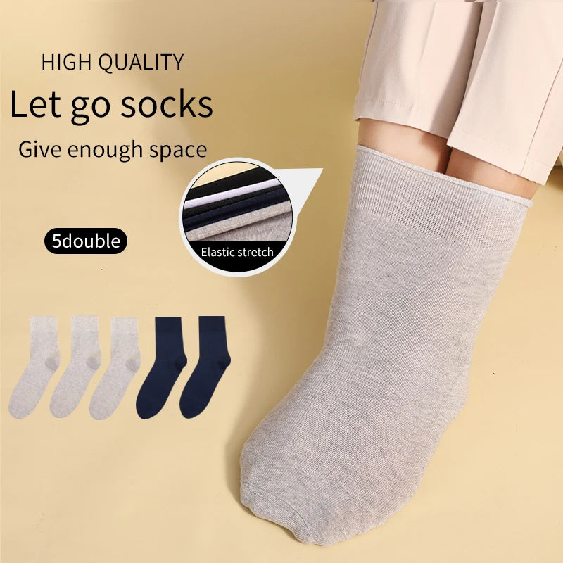 Lot de 5 Paires de Chaussettes Homme Grande Taille 43–50 – Coton Confortable, Bord Souple & Non Oppressant