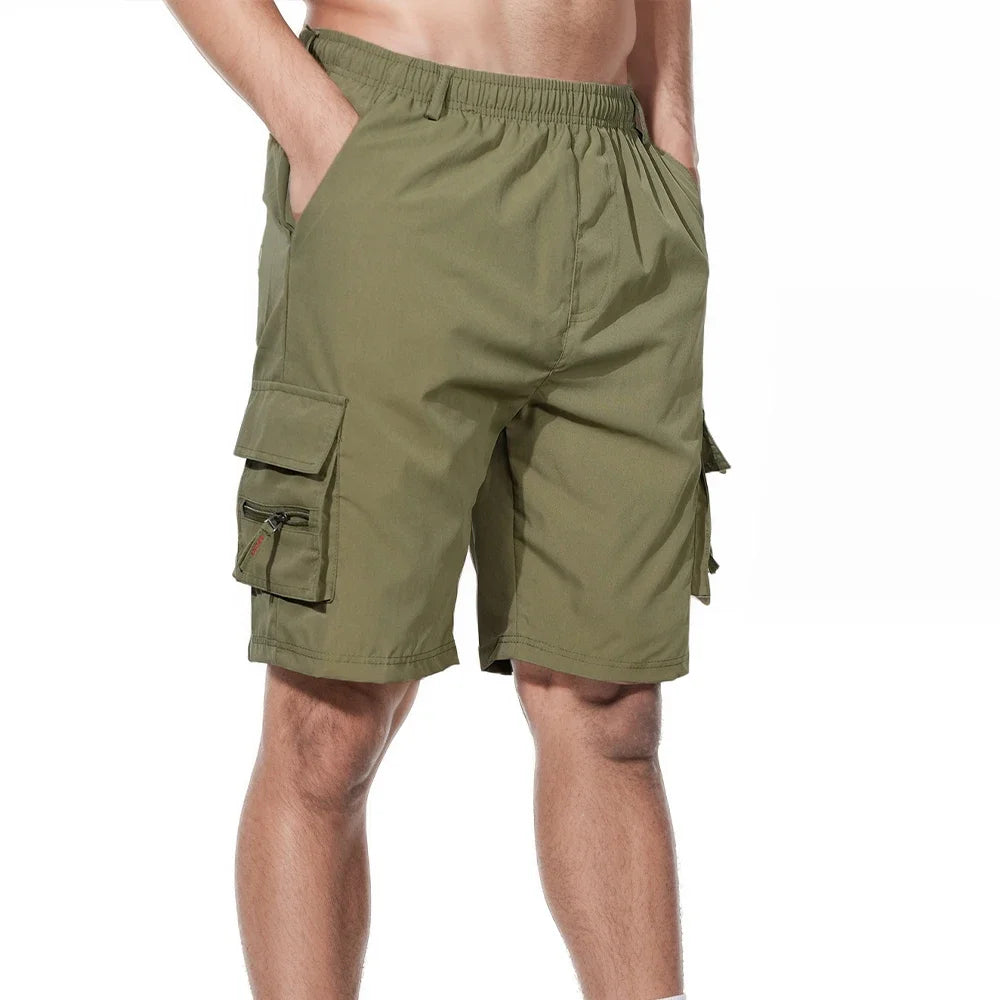 Short Cargo Homme Multi-Poches – Taille Élastique