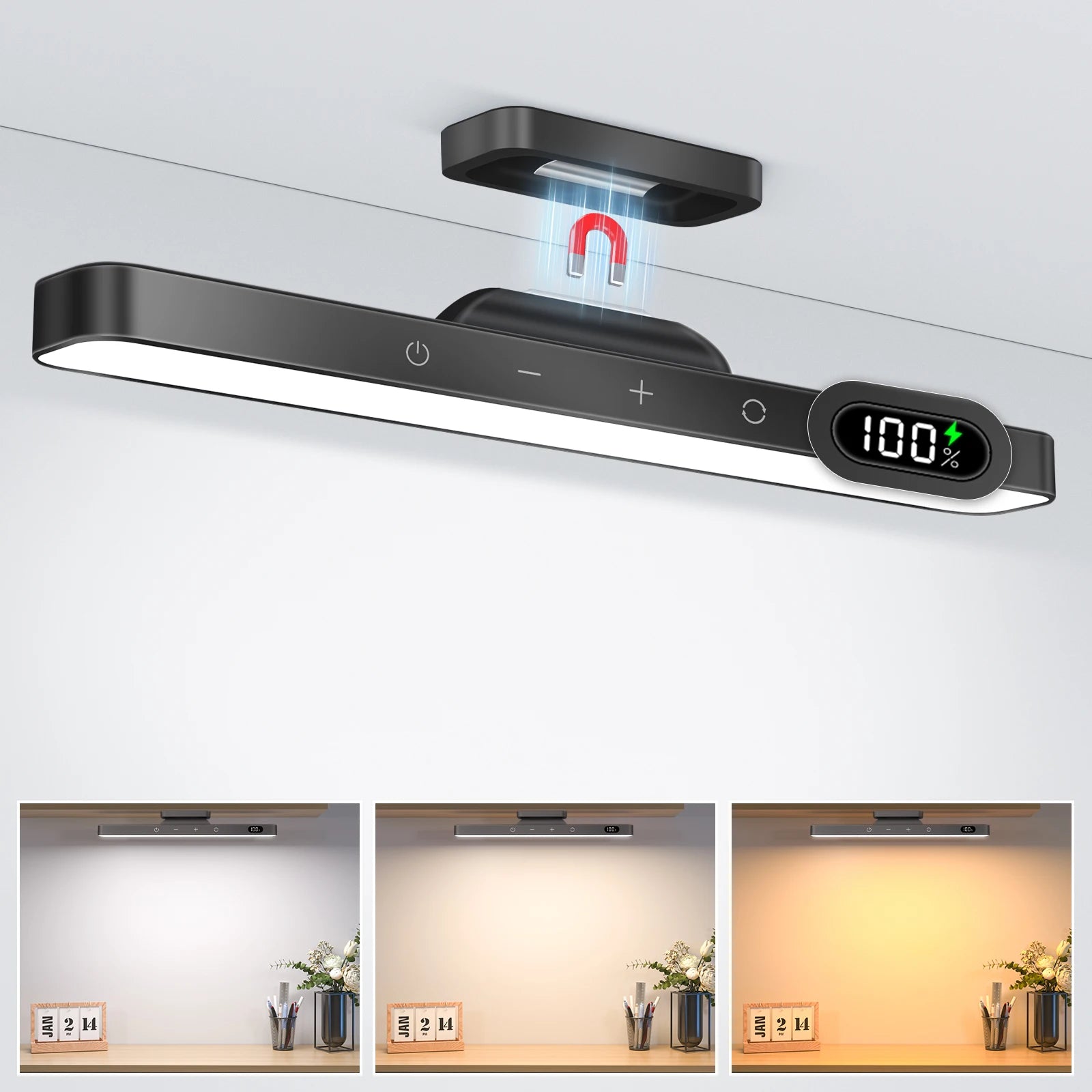 Lampe LED Magnétique 3 Couleurs - 2500mAh