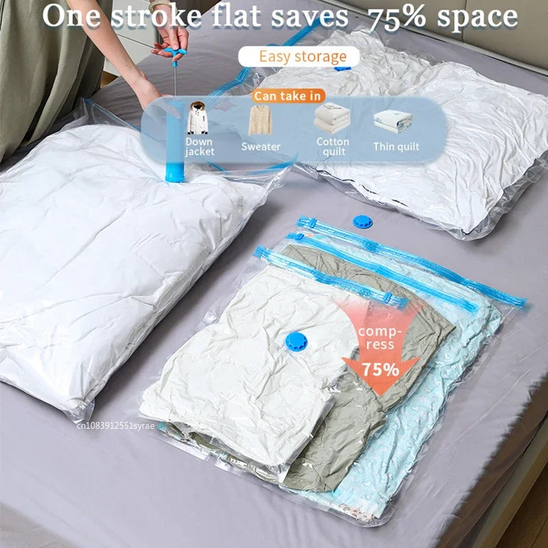 Sacs de Rangement Sous Vide – Lot de 5 + Pompe OFFERTE