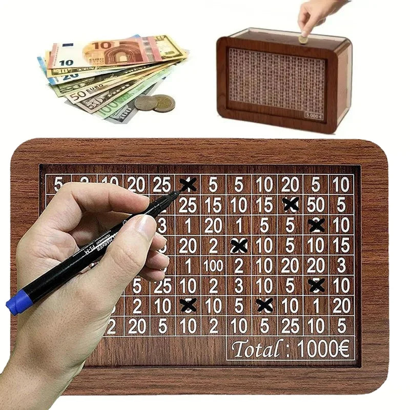 Tirelire en bois - Économies assurées