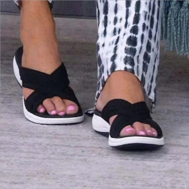 Sandales orthopédique élastiques croisées
