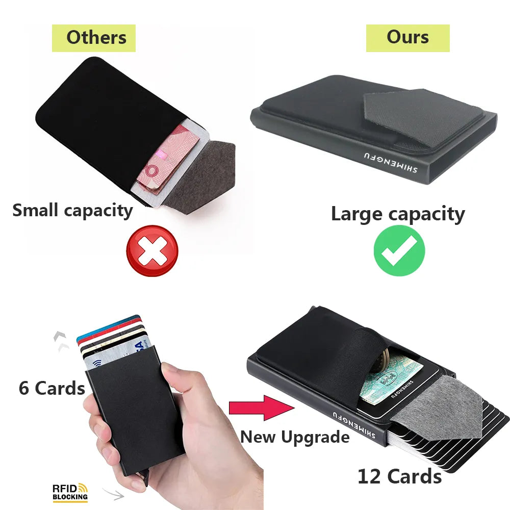 Porte-carte anti-RFID en aluminium - Pop-up automatique