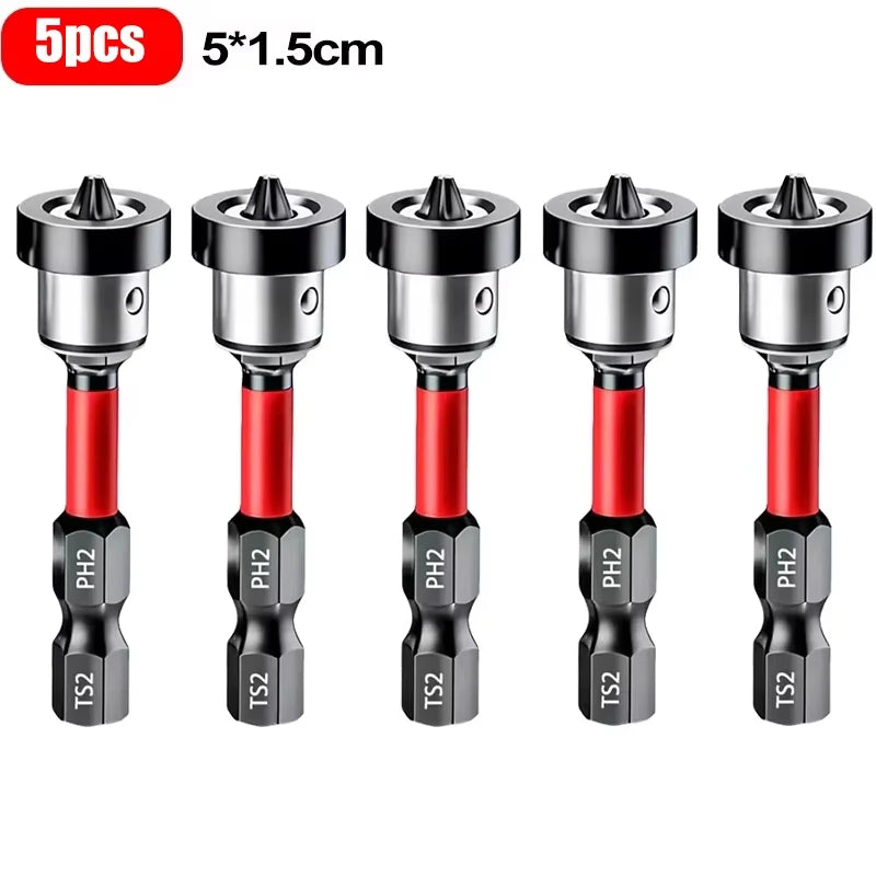 Lot de 5 Embouts de Tournevis Magnétiques S2 avec Butée de Profondeur