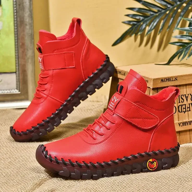 Bottines en similicuir intérieur fourré