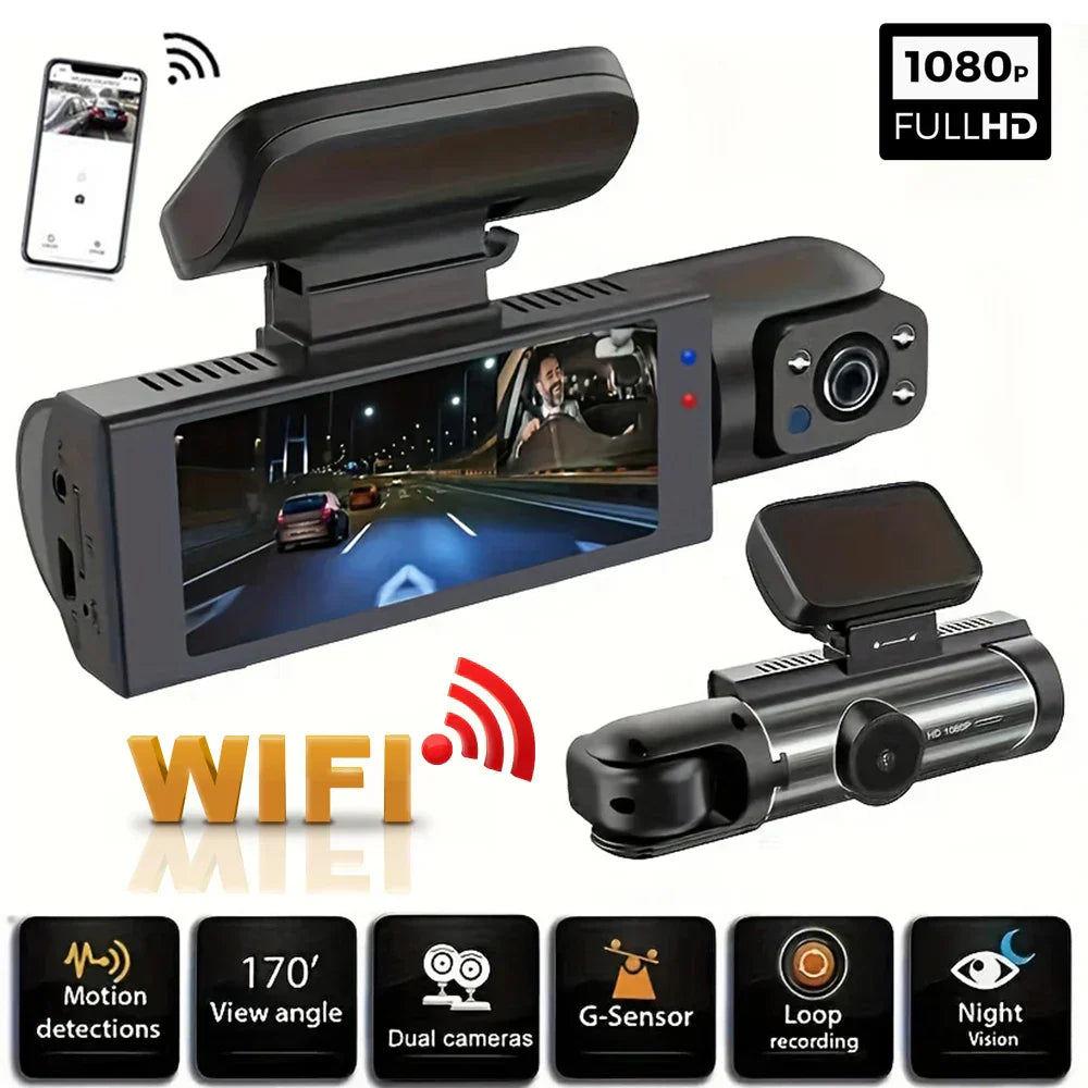 Caméra de Voiture Avant & Intérieur – Full HD + Carte SD 64GB