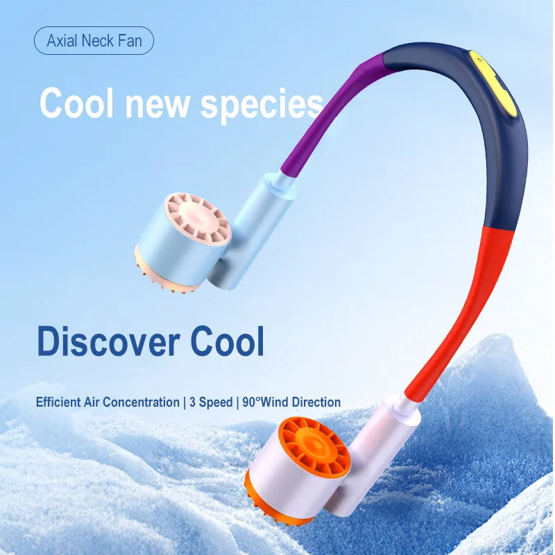 Ventilateur de Cou Silencieux – 3 Vitesses & Recharge USB