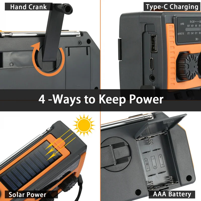 Radio Solaire + Batterie Externe Intégré