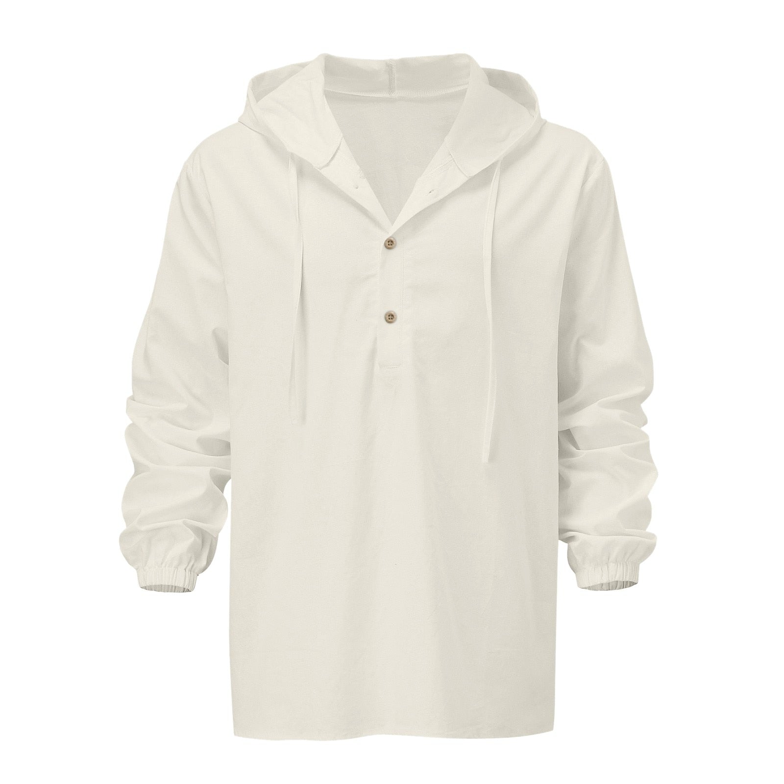 T-Shirt à Manches Longues et à Capuche en Lin