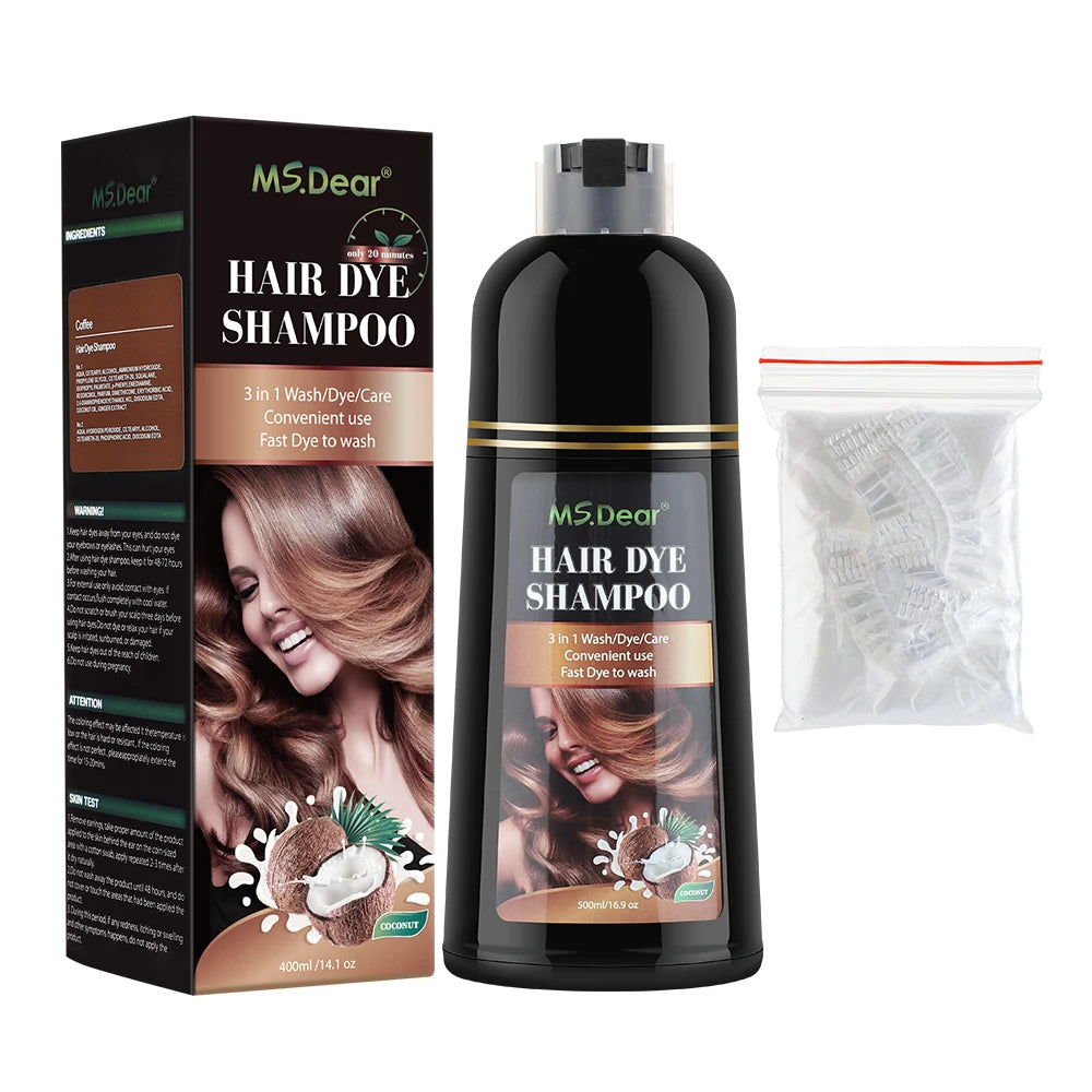 Shampoing Colorant Naturel 3 en 1 400ml - Ingrédients Naturels