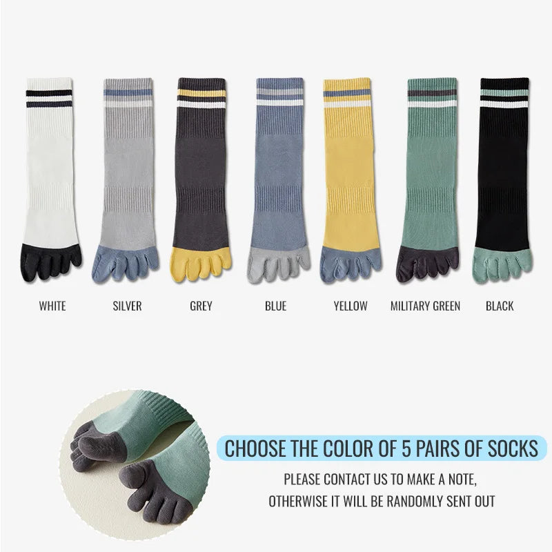 5 paires de Chaussettes Longues à 5 Doigts – Anti-Odeur & Anti-Frottement