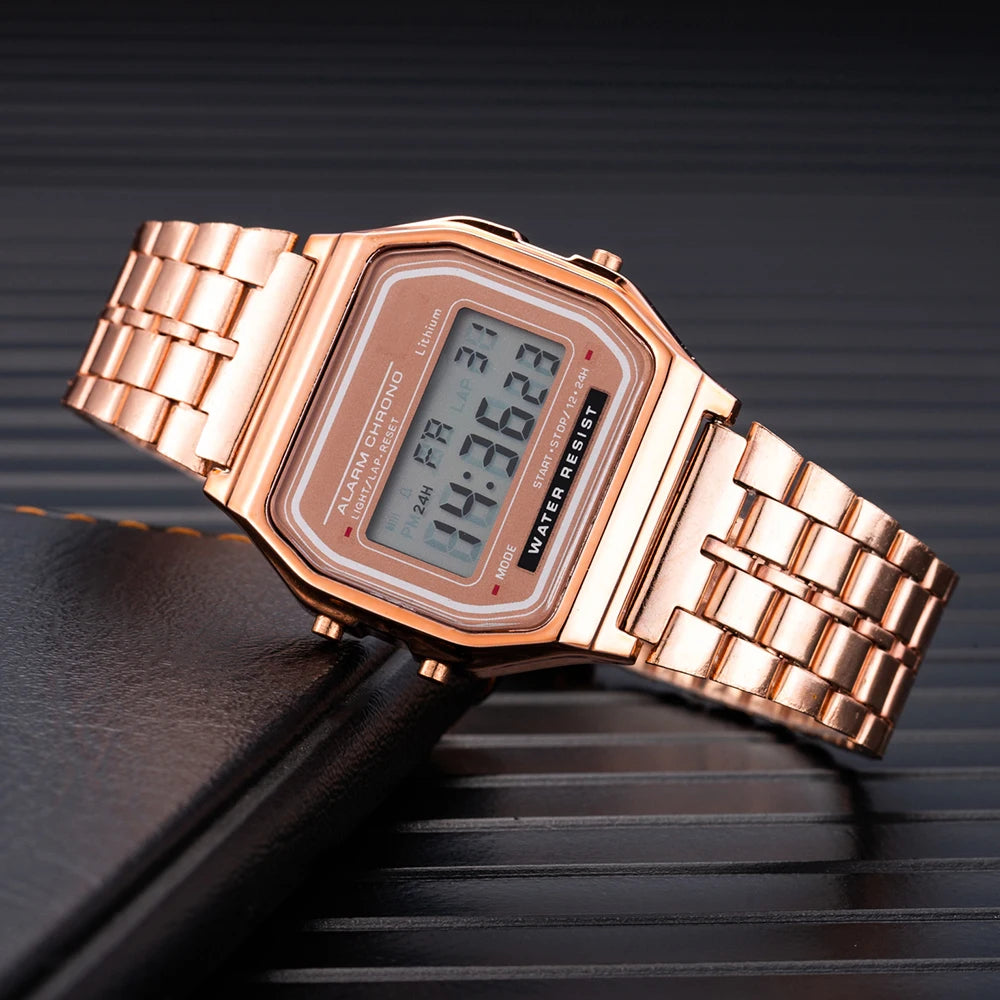 Montres numériques pour hommes et femmes style rétro