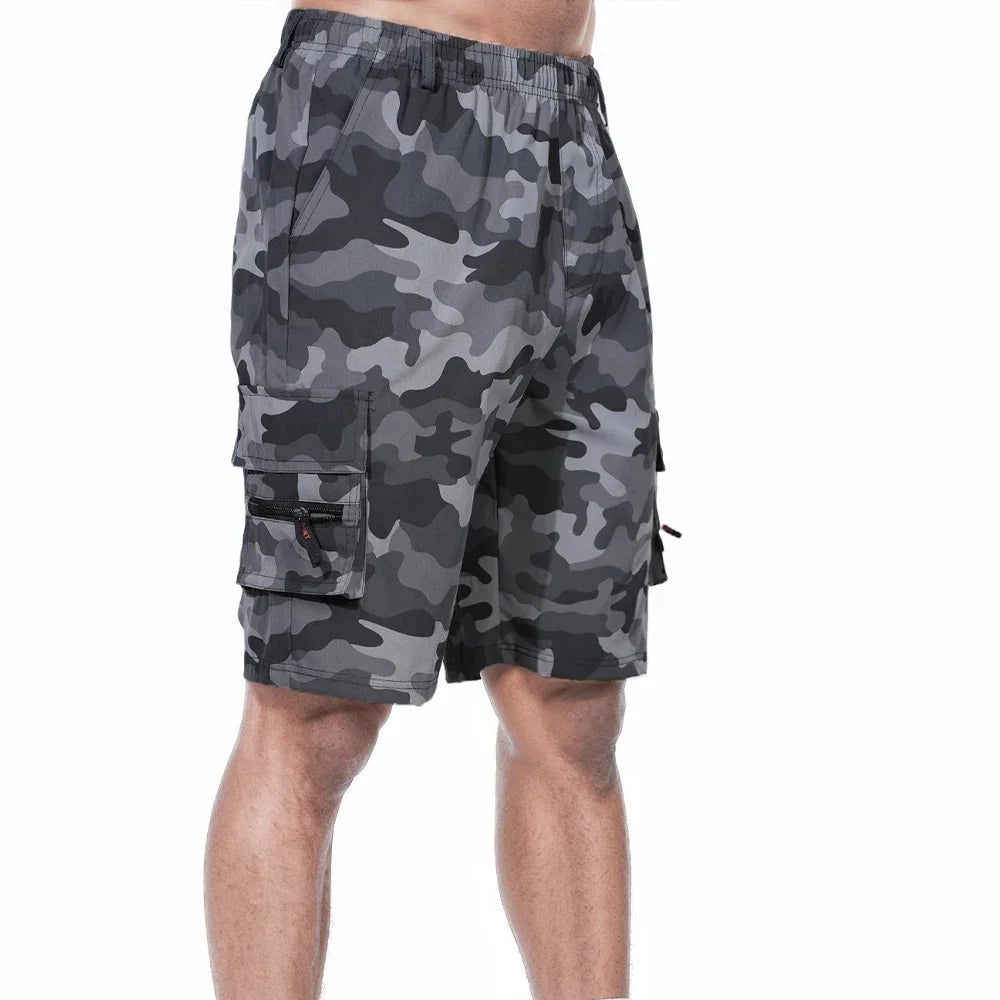 Short Cargo Homme Multi-Poches – Taille Élastique