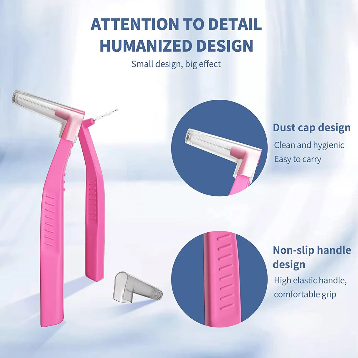 Lot de 20 Brossettes Interdentaires – Poils Souples & Capuchon Anti-Poussière – Nettoyage Dentaire & Appareils Orthodontiques