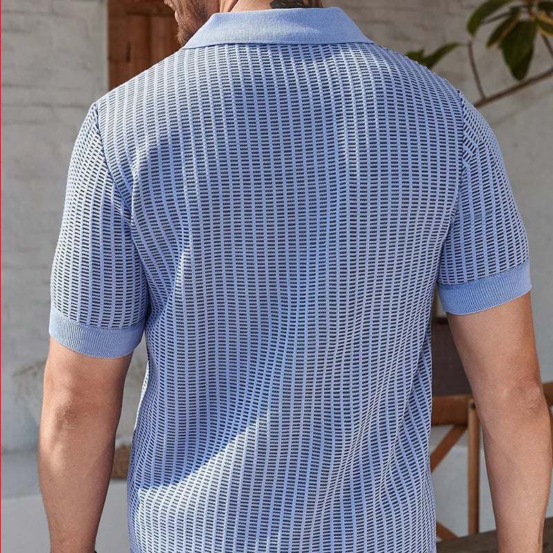 Polo Élégant en Tricot Léger Style Golf Casual - Homme