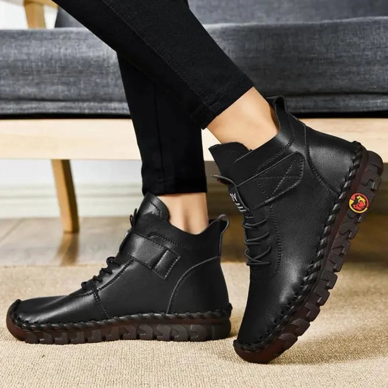 Bottines en similicuir intérieur fourré