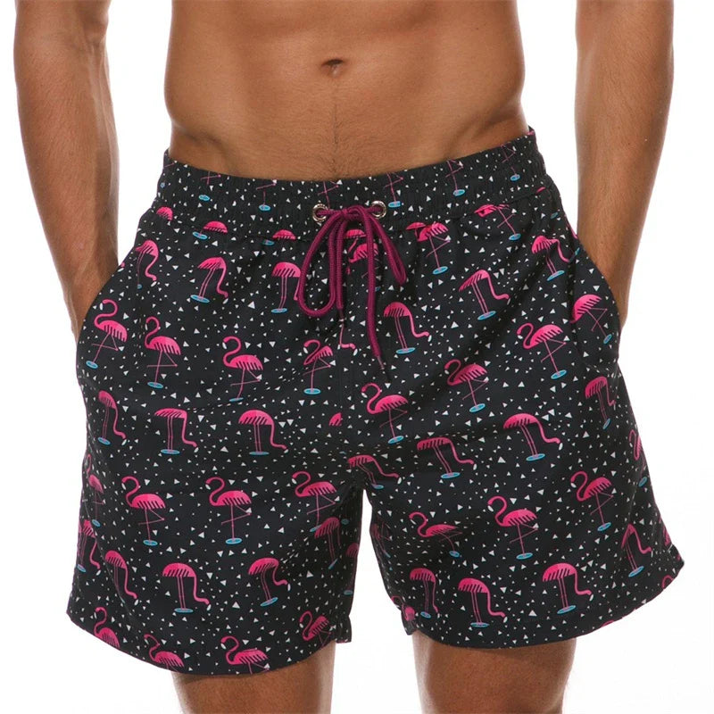 Short de Bain à Cordon et Différents Motifs