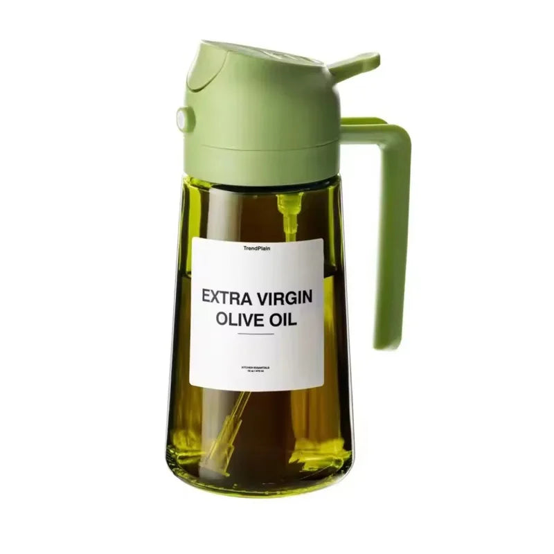 Flacon Pulvérisateur Huile 2-en-1 en Verre Épais 470ml — Spray & Verseur, Huile d'Olive