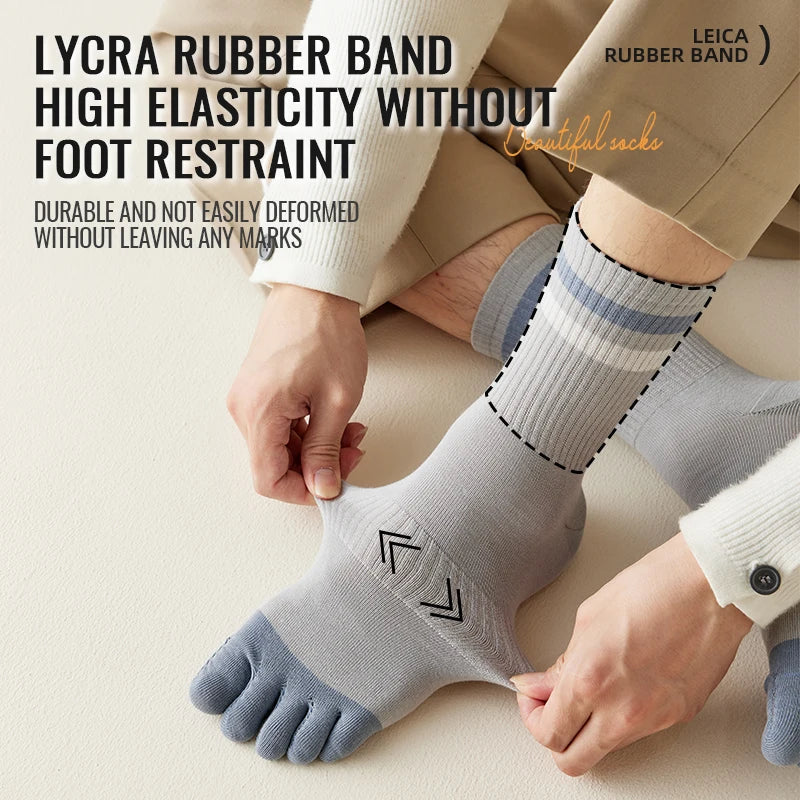 5 paires de Chaussettes Longues à 5 Doigts – Anti-Odeur & Anti-Frottement